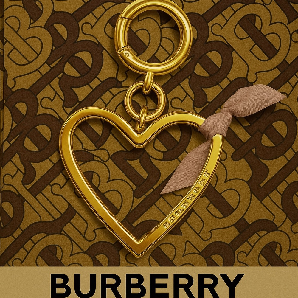 Burberry Gold Pink Key chain bag charm